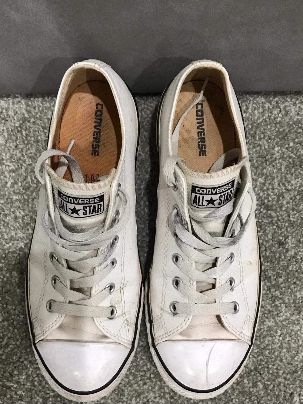 Converse White Leather Low-Top All Star Sneakers